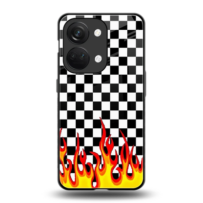 Check Fire back phone cover | glass case for oneplus nord 3