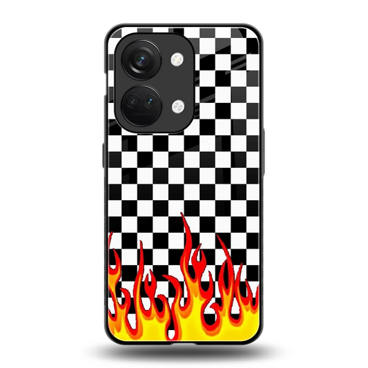Check Fire back phone cover | glass case for oneplus nord 3