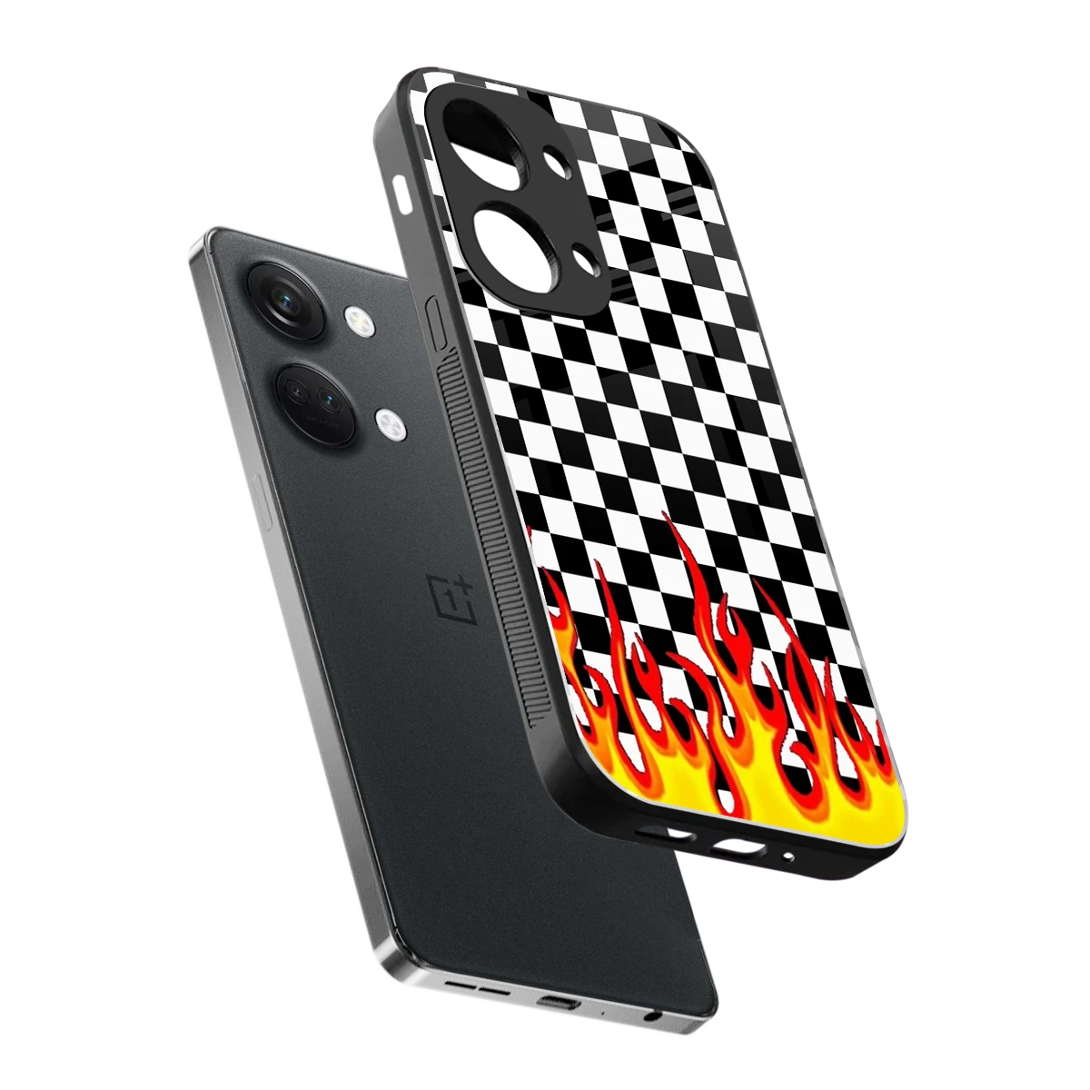 Check Fire sleek oneplus nord 3 cover with tempered glass back and TPU edges