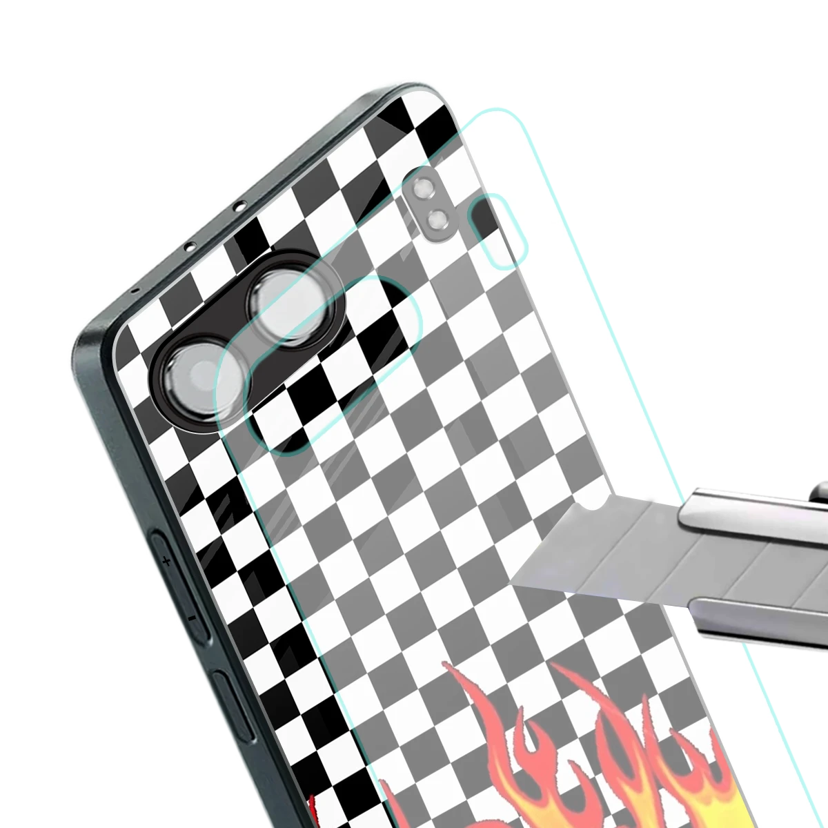 Check Fire stylish phone case for oneplus nord 4 | glossy glass and slim fit