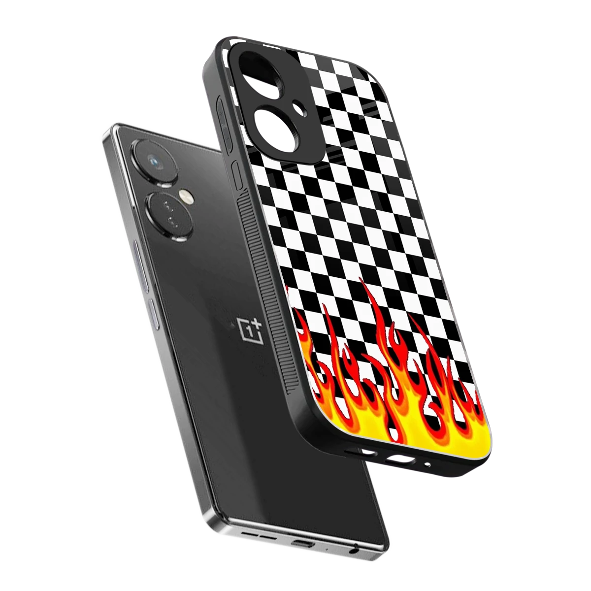 Check Fire sleek oneplus nord ce 3 cover with tempered glass back and TPU edges