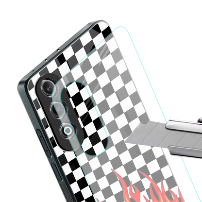 Check Fire stylish phone case for oneplus nord ce 4 | glossy glass and slim fit