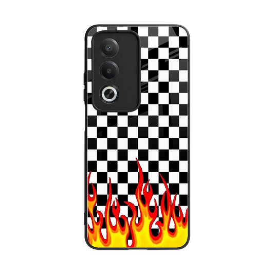 Check Fire back phone cover | glass case for oppo a3 pro
