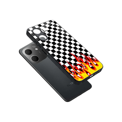 Check Fire sleek oppo a5x 5g cover with tempered glass back and TPU edges