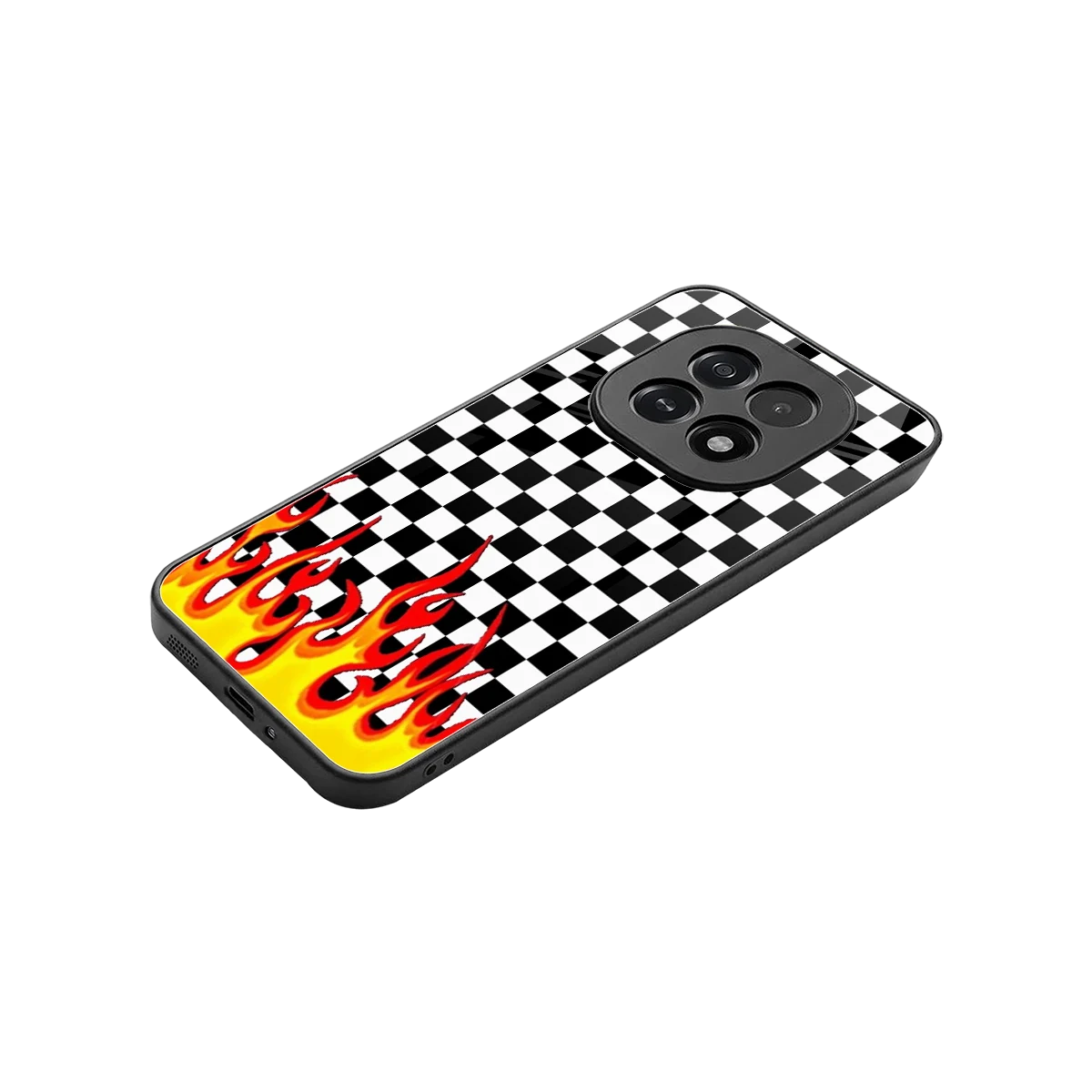 Check Fire stylish phone case for oppo f29 5g | glossy glass and slim fit