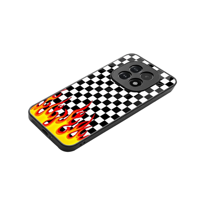 Check Fire stylish phone case for oppo f29 5g | glossy glass and slim fit