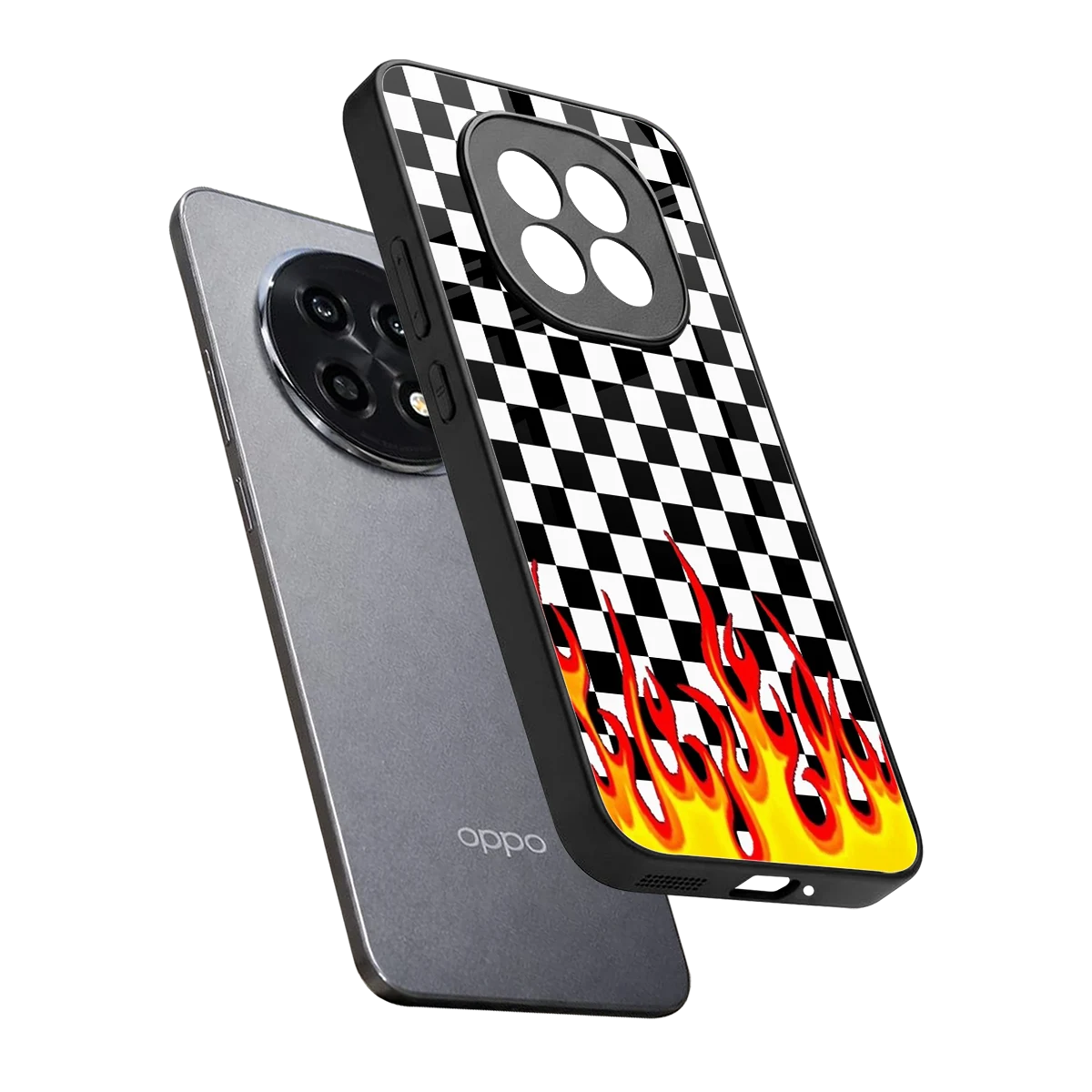 Check Fire sleek oppo f29 pro 5g cover with tempered glass back and TPU edges