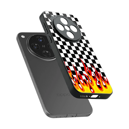 Check Fire sleek oppo find x8 cover with tempered glass back and TPU edges