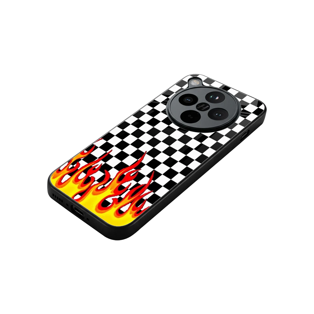 Check Fire stylish phone case for oppo find x8 | glossy glass and slim fit