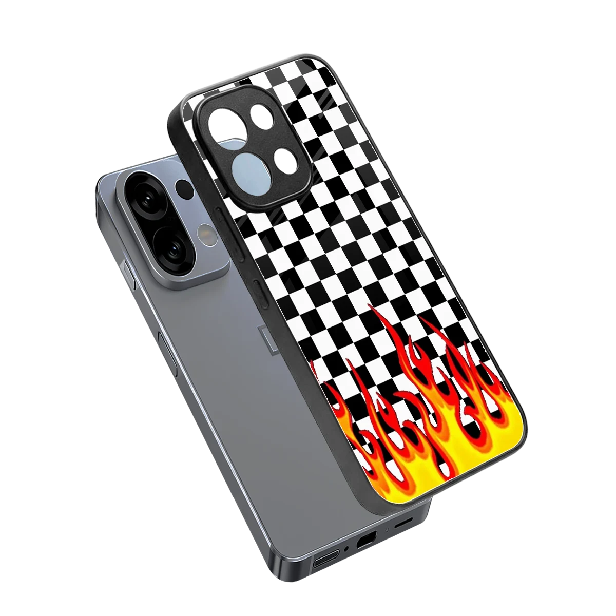 Check Fire sleek oppo k13 5g cover with tempered glass back and TPU edges