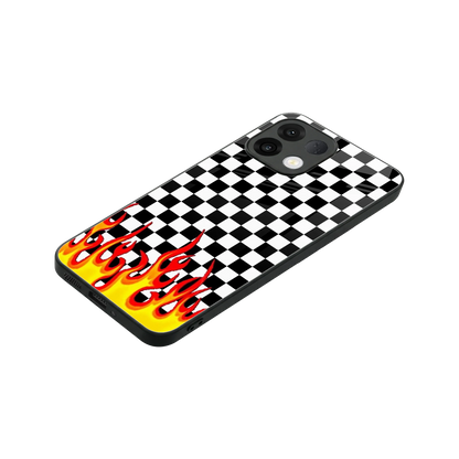 Check Fire stylish phone case for oppo k13 5g | glossy glass and slim fit