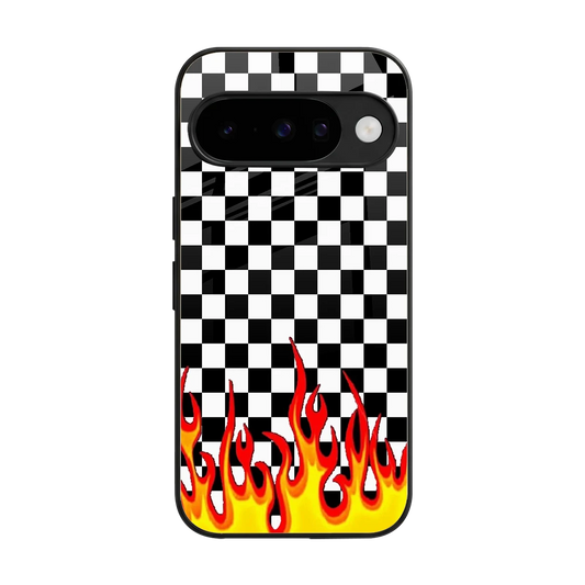 Check Fire back phone cover | glass case for google pixel 10