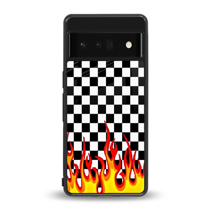 Check Fire back phone cover | glass case for google pixel 6 pro