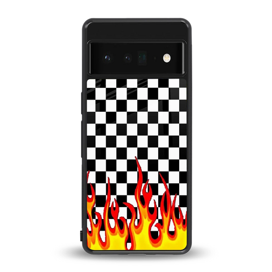 Check Fire back phone cover | glass case for google pixel 6 pro