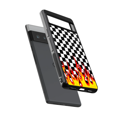 Check Fire sleek google pixel 6 pro cover with tempered glass back and TPU edges