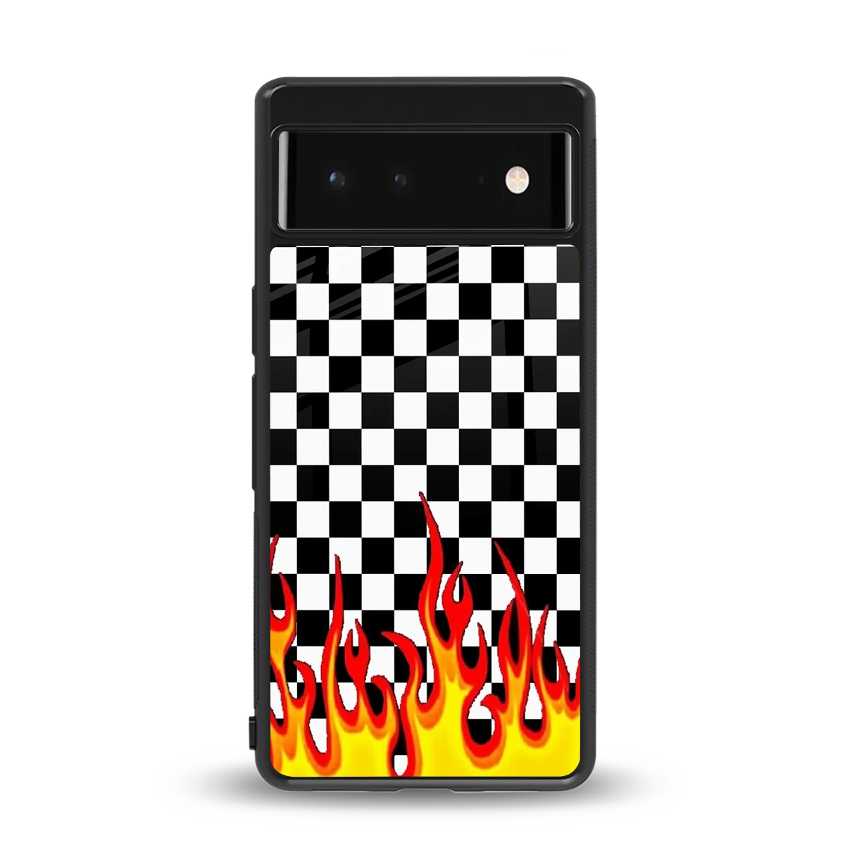 Check Fire back phone cover | glass case for google pixel 6