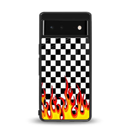 Check Fire back phone cover | glass case for google pixel 6a