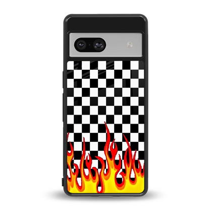 Check Fire back phone cover | glass case for google pixel 7a