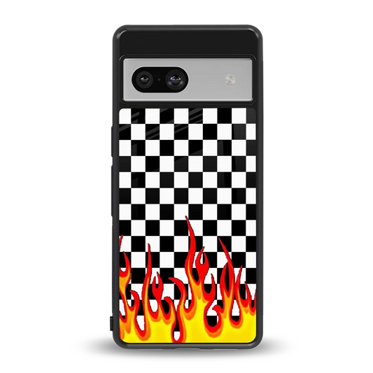 Check Fire back phone cover | glass case for google pixel 7a