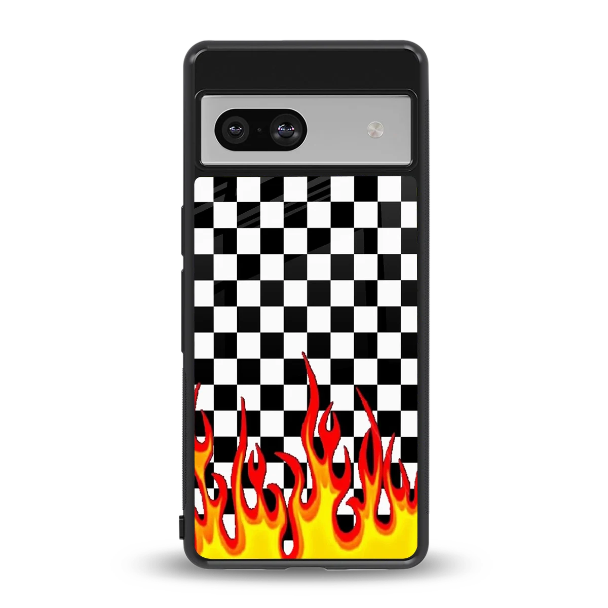 Check Fire back phone cover | glass case for google pixel 7