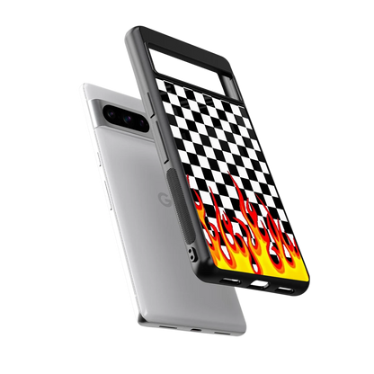 Check Fire sleek google pixel 8 pro cover with tempered glass back and TPU edges