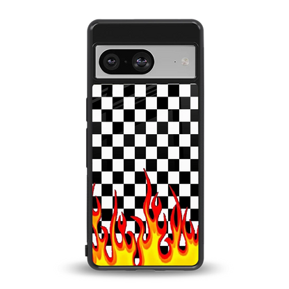 Check Fire back phone cover | glass case for google pixel 8