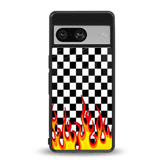 Check Fire back phone cover | glass case for google pixel 8
