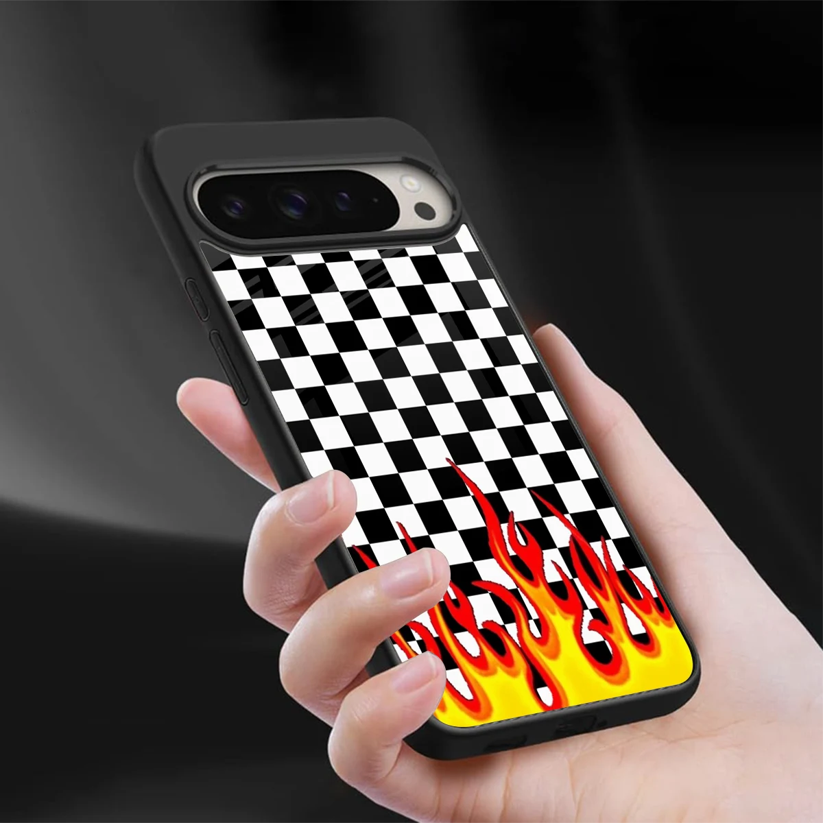 Check Fire sleek google pixel 9 pro cover with tempered glass back and TPU edges