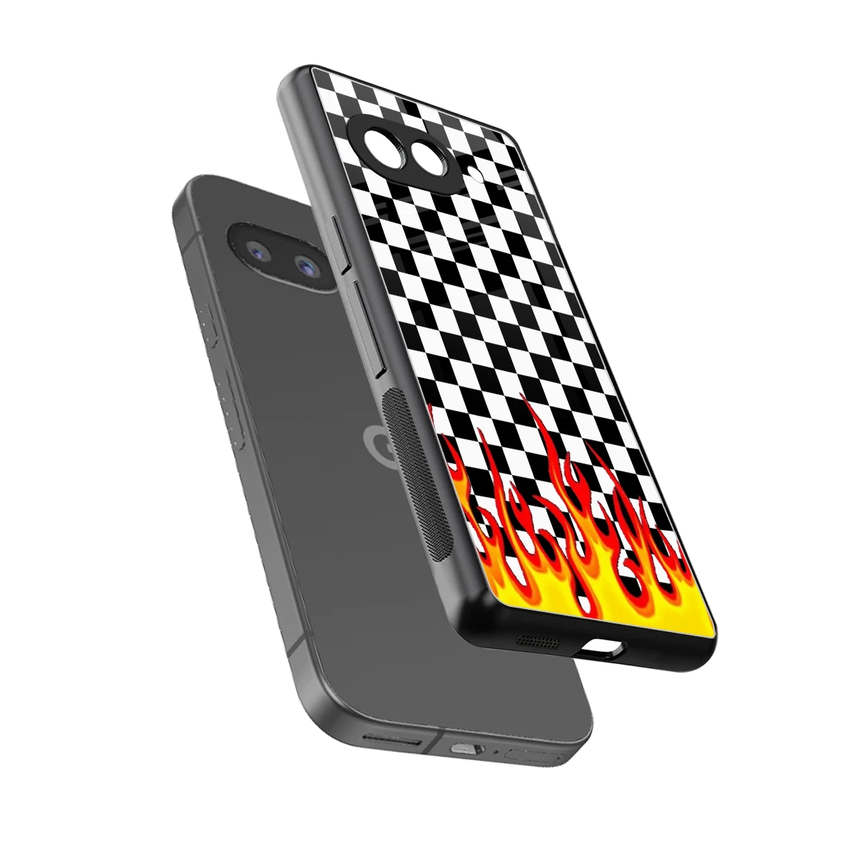 Check Fire sleek google pixel 10a cover with tempered glass back and TPU edges
