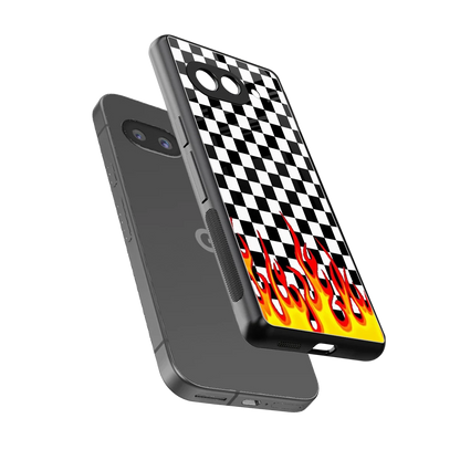 Check Fire sleek google pixel 10a cover with tempered glass back and TPU edges