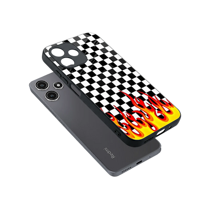 Check Fire sleek redmi 12 5g cover with tempered glass back and TPU edges