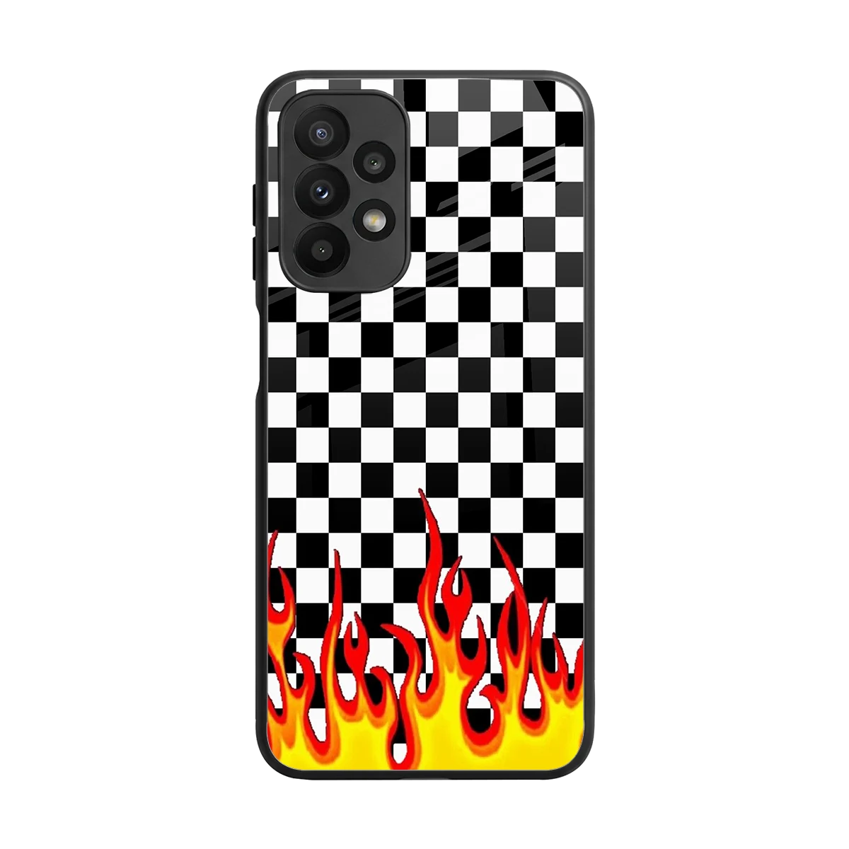 Check Fire back phone cover | glass case for samsung galaxy a23