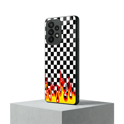 Check Fire samsung galaxy a23 mobile cover | shockproof glass phone case