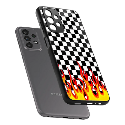 Check Fire sleek samsung galaxy a23 cover with tempered glass back and TPU edges
