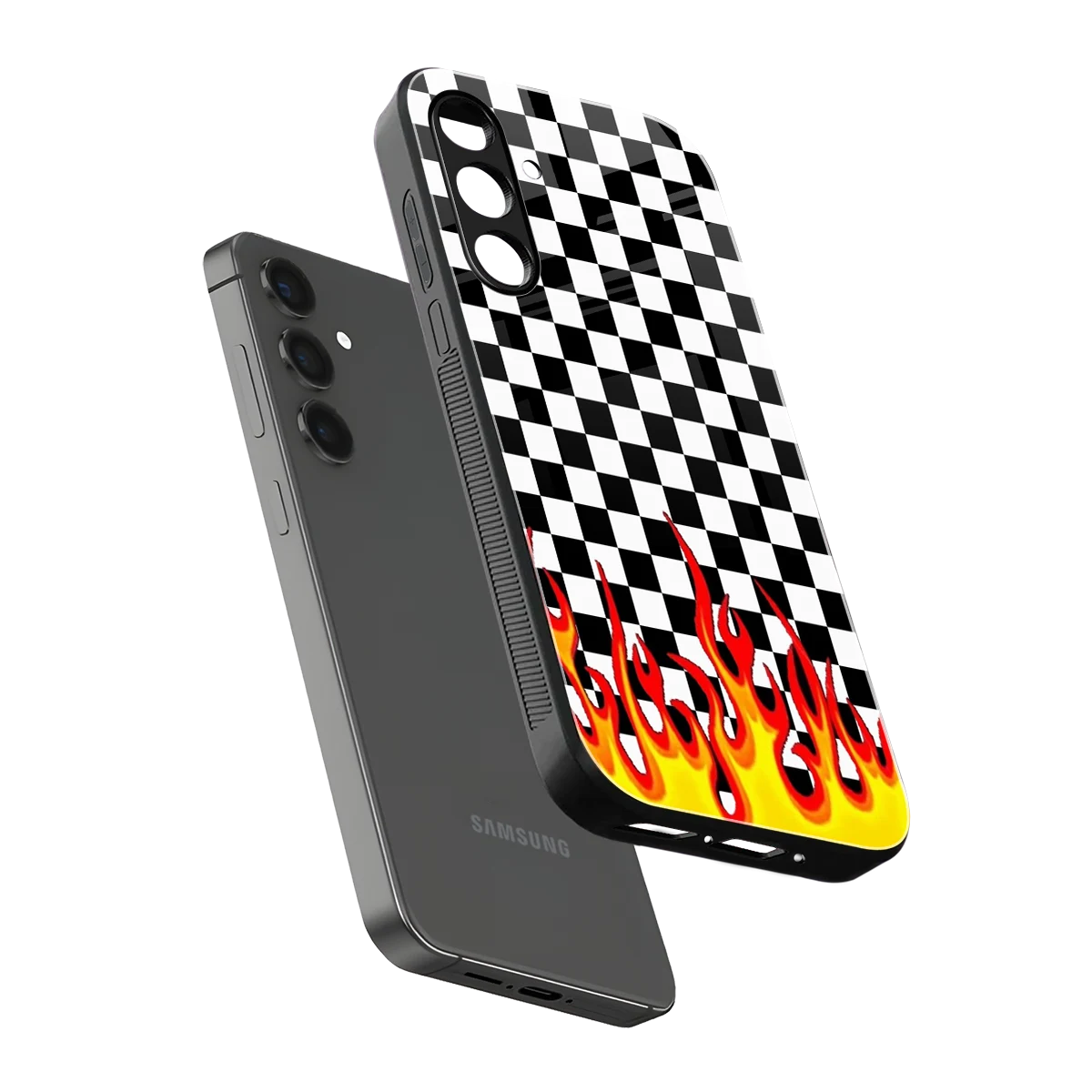 Check Fire sleek samsung galaxy m35 5g cover with tempered glass back and TPU edges