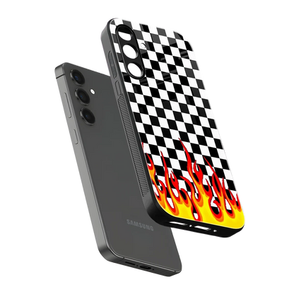 Check Fire sleek samsung galaxy m35 5g cover with tempered glass back and TPU edges