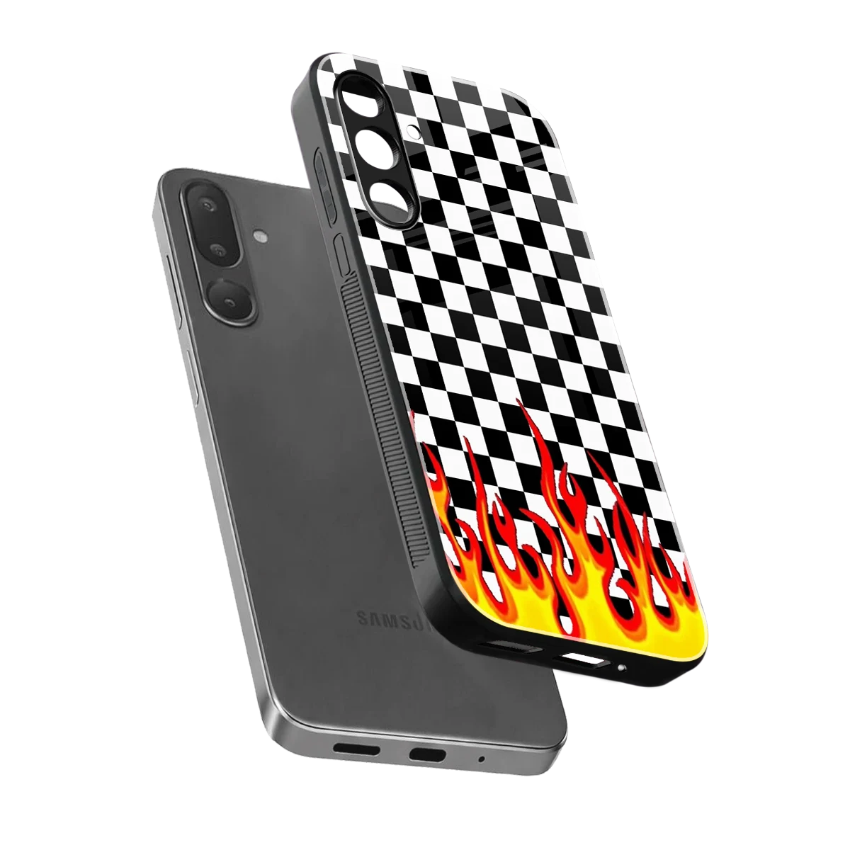 Check Fire sleek samsung galaxy m36 5g cover with tempered glass back and TPU edges