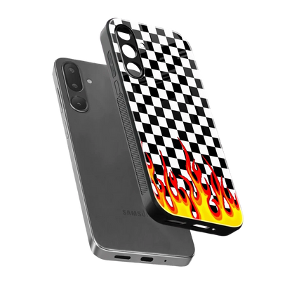 Check Fire sleek samsung galaxy m36 5g cover with tempered glass back and TPU edges