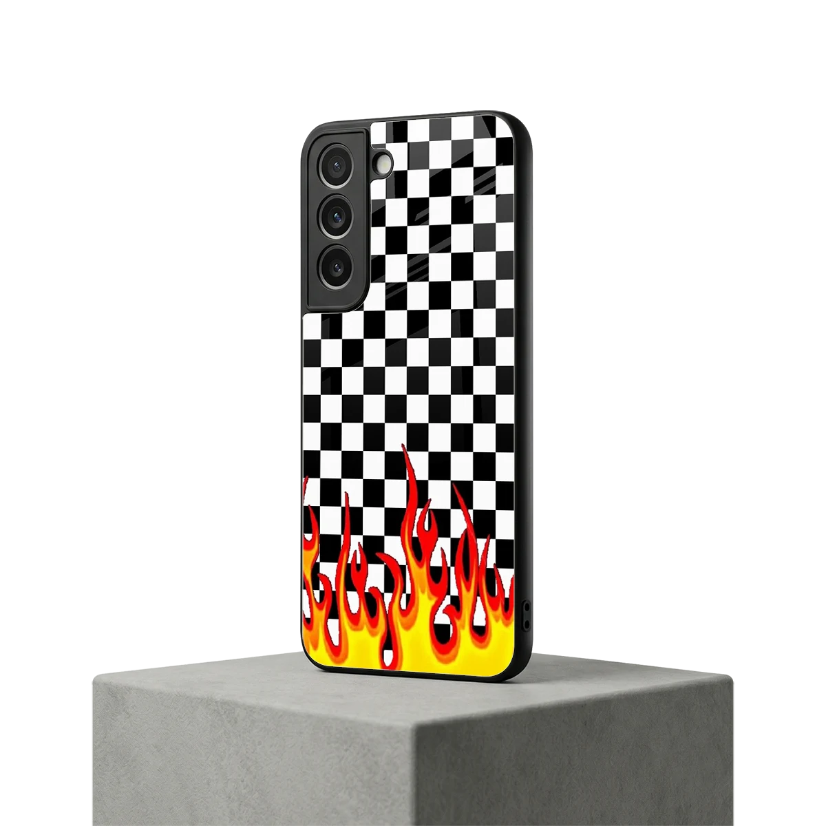Check Fire samsung galaxy s22 mobile cover | shockproof glass phone case