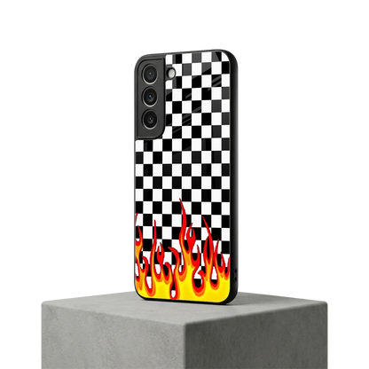 Check Fire samsung galaxy s22 mobile cover | shockproof glass phone case