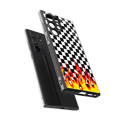Check Fire sleek samsung galaxy s24 ultra cover with tempered glass back and TPU edges