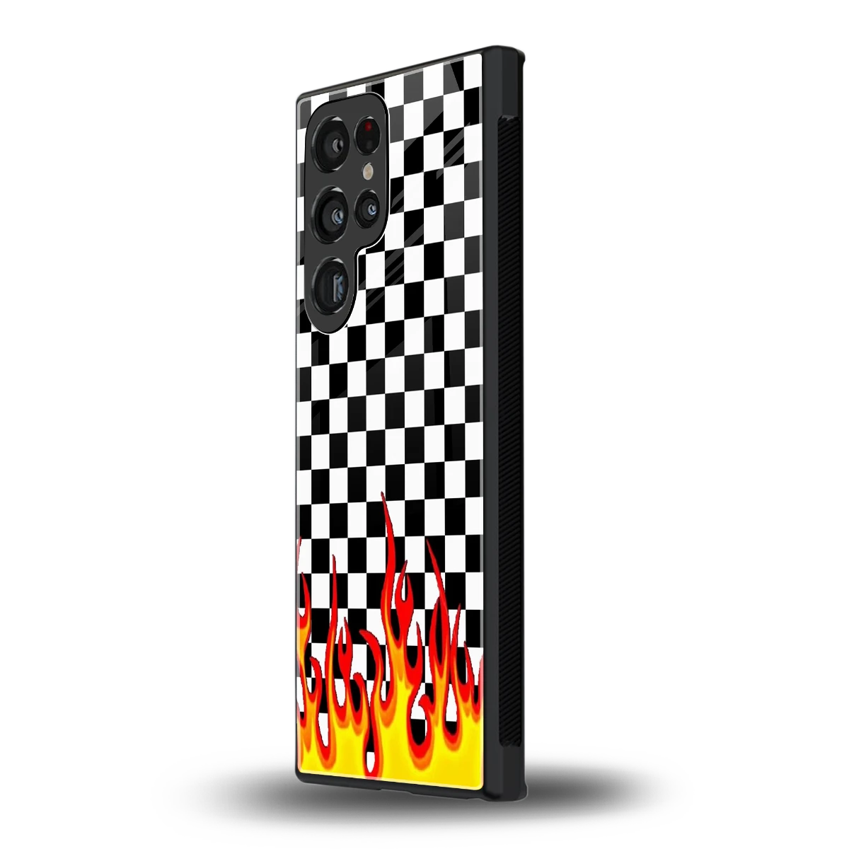 Check Fire samsung galaxy s23 ultra mobile cover | shockproof glass phone case