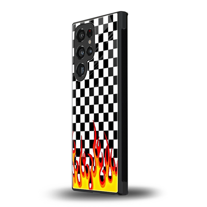 Check Fire samsung galaxy s23 ultra mobile cover | shockproof glass phone case