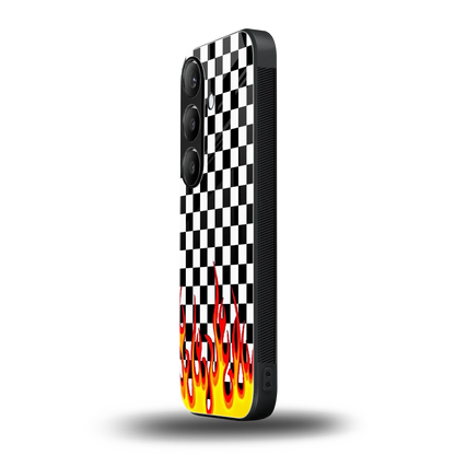 Check Fire samsung galaxy s24 mobile cover | shockproof glass phone case