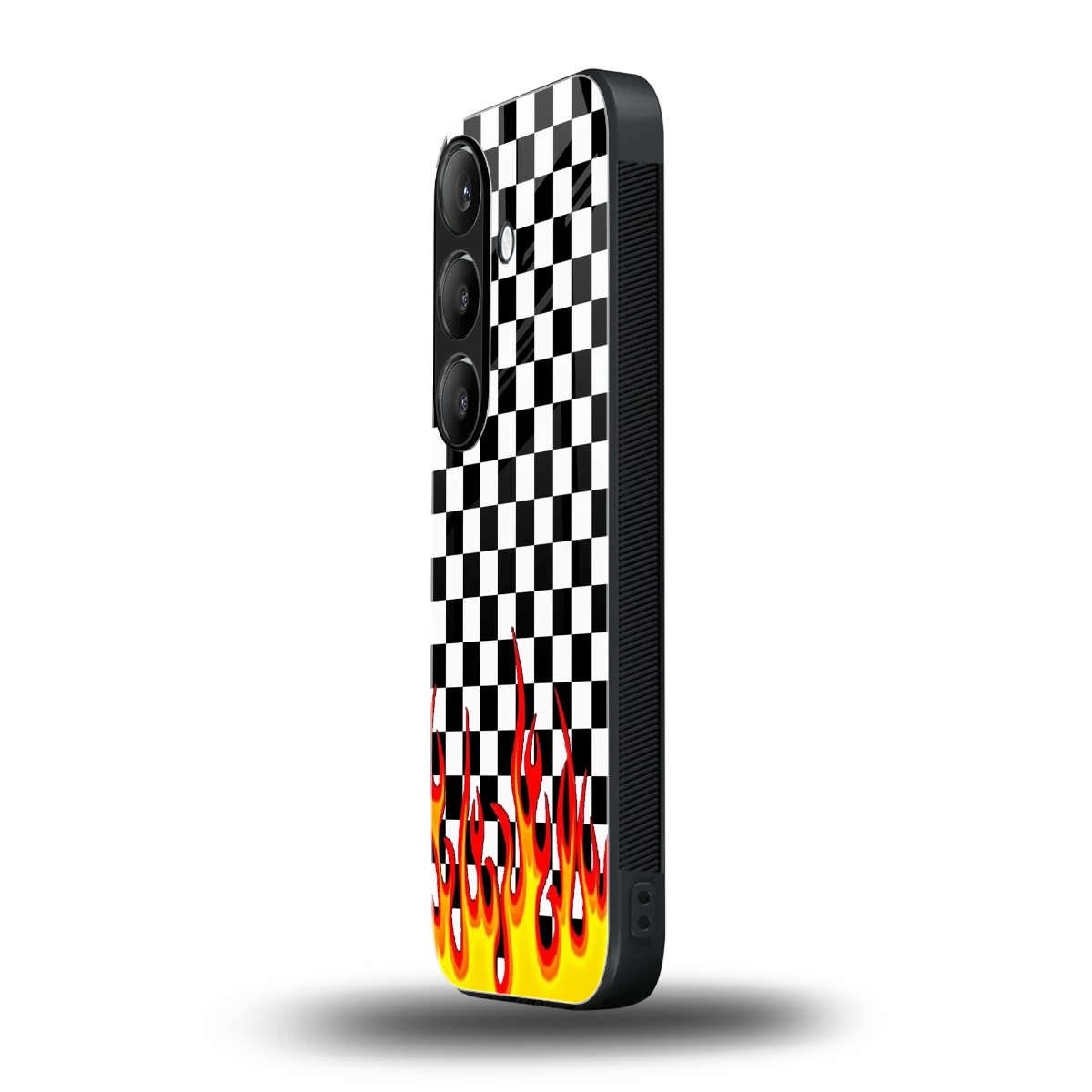 Check Fire samsung galaxy s23 fe mobile cover | shockproof glass phone case