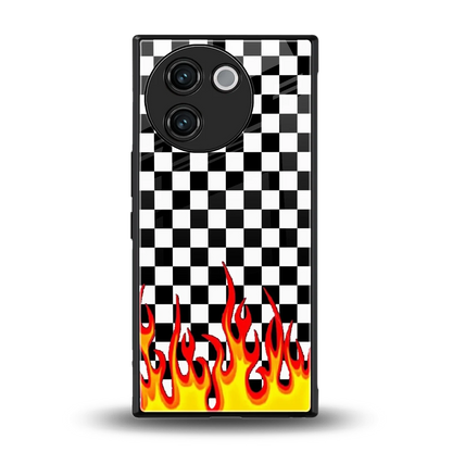 Check Fire back phone cover | glass case for vivo v30e