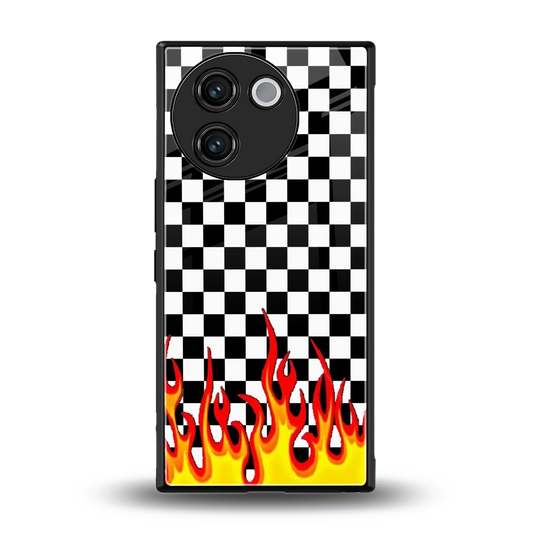 Check Fire back phone cover | glass case for vivo v30e
