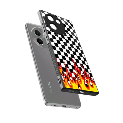 Check Fire sleek vivo v30e cover with tempered glass back and TPU edges