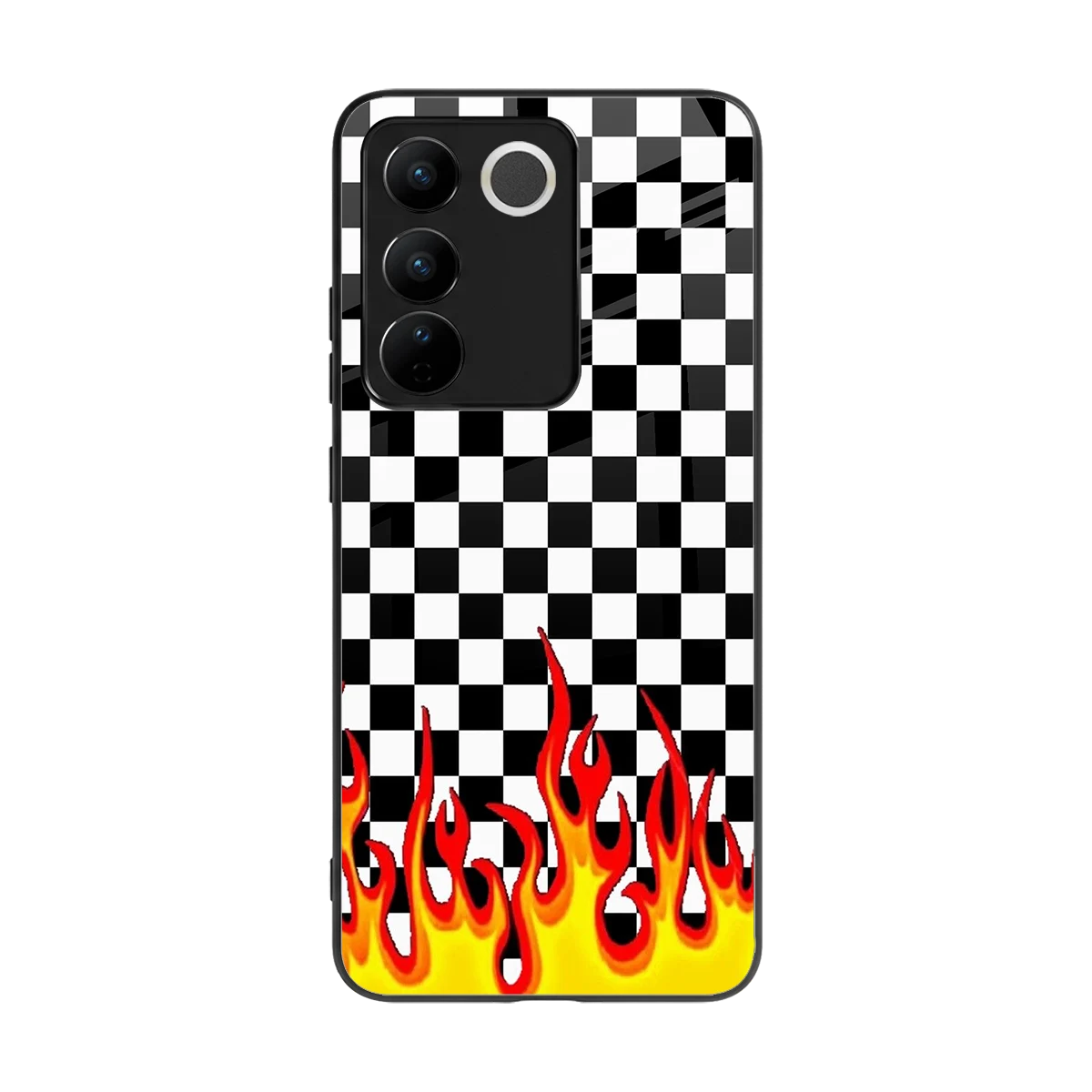 Check Fire back phone cover | glass case for vivo v27 5g