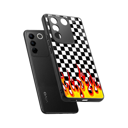 Check Fire sleek vivo v27 5g cover with tempered glass back and TPU edges